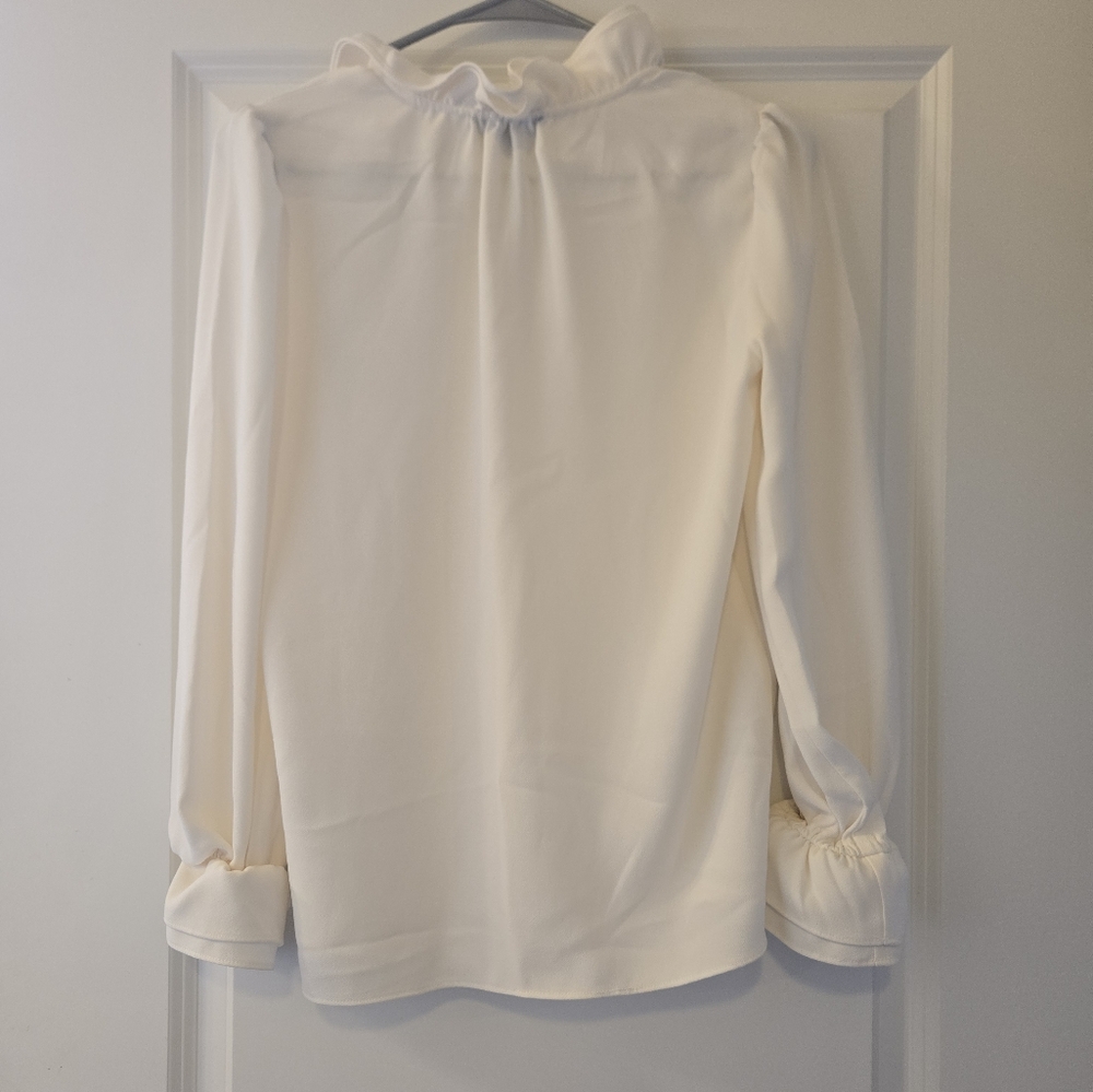 J. Crew Cream Ruffle Blouse - Picture 6 of 6